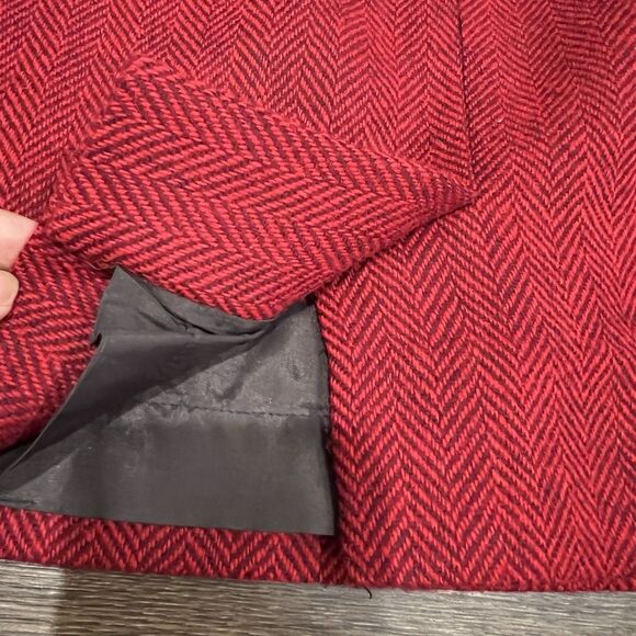 Linda Allard Ellen Tracy 100% Wool Herringbone Pencil Skirt Women’s - Picture 7 of 10